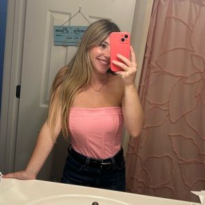 Pacsun pink corset top. Size Small. Only worn once, perfect condition!